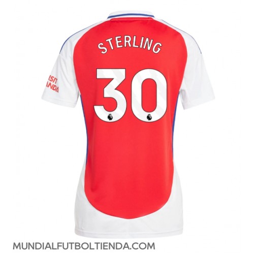 Camiseta Arsenal Raheem Sterling #30 Primera Equipación Replica 2024-25 para mujer mangas cortas